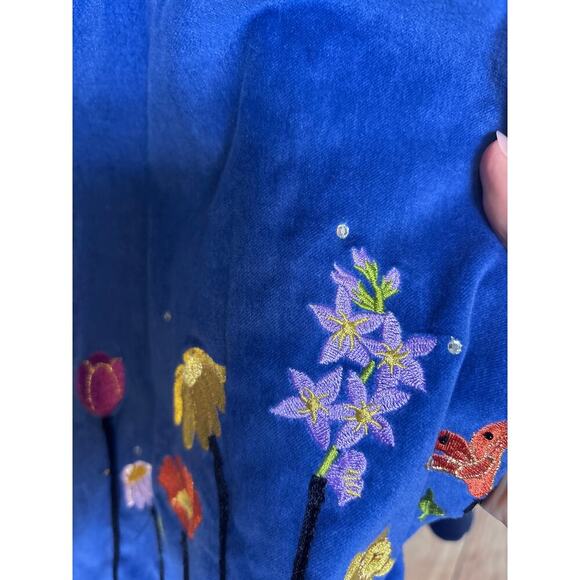 Vintage The Quaker Factory Velour Embroidered Button Up Shirt Women's Size 1X - Picture 3 of 6